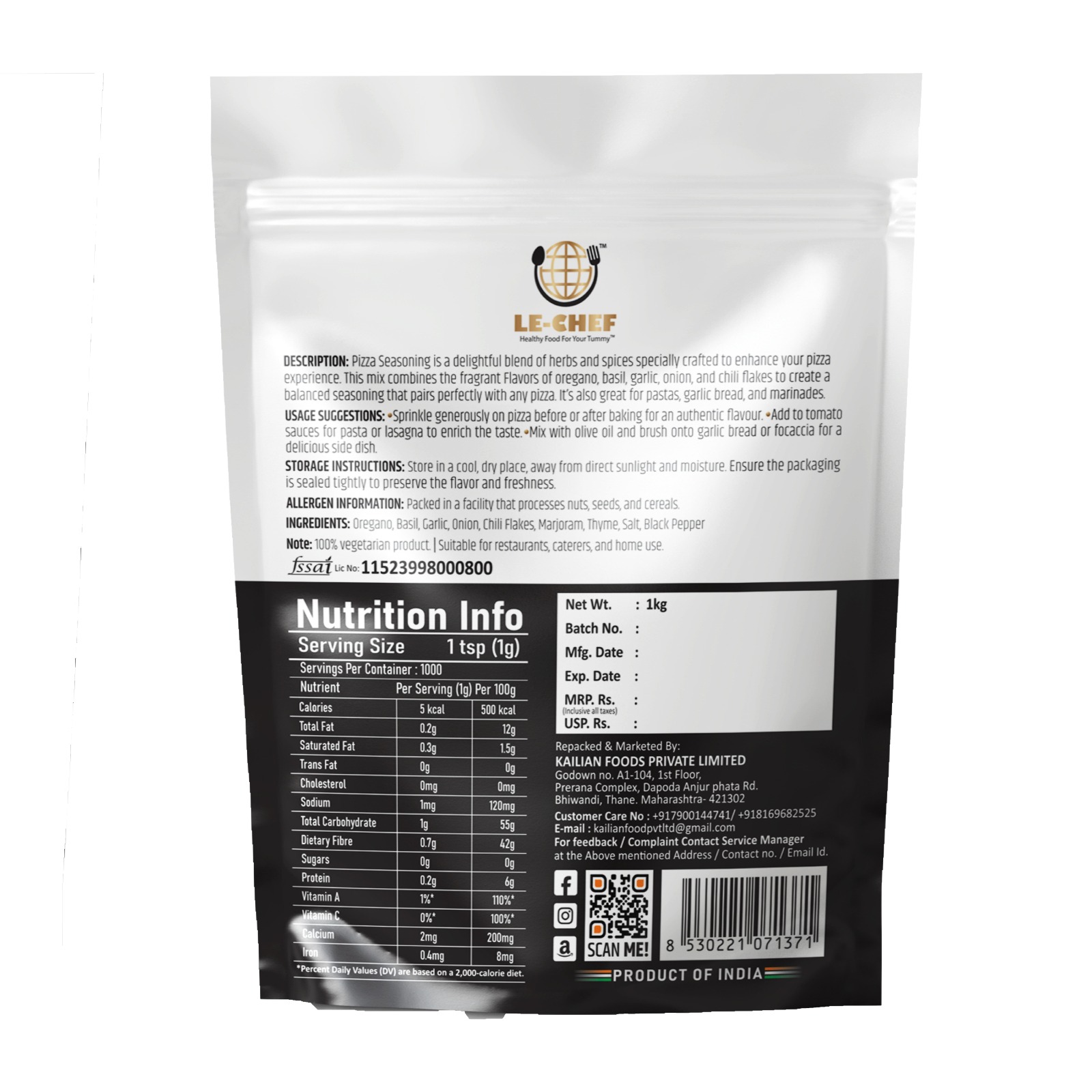 PIZZA SEASONING 12 X 1 KG - Image 2