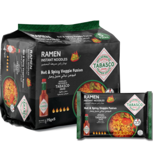TABASCO® Ramen Instant Noodles – Hot & Spicy Veggie Fusion (5 × 75 g)